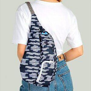 Kavu Mini Rope Sling Bag Blue Crossbody Evening Tide Purse Daypack